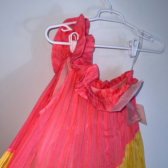 SUNDRESS NEW S/XS Stevie Palma mix color Colorful Ruffled Maxi Dress - Picture 4 of 14